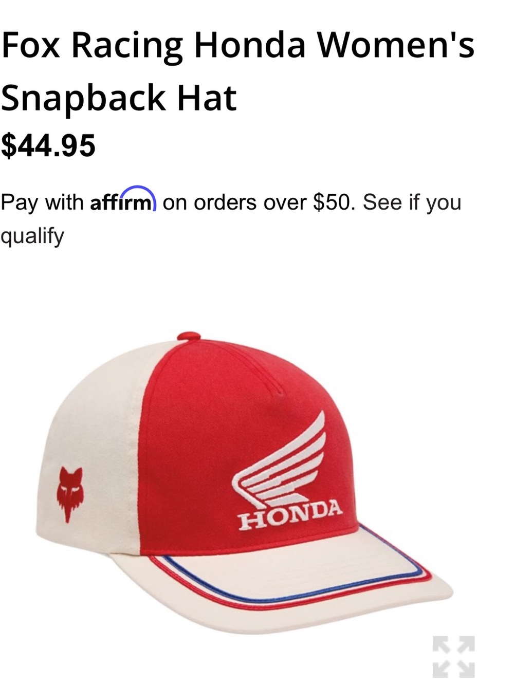 Fox Racing Honda SnapBack hat - Picture 6 of 8